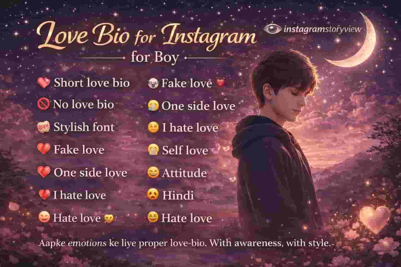 love bio for instagram for boy