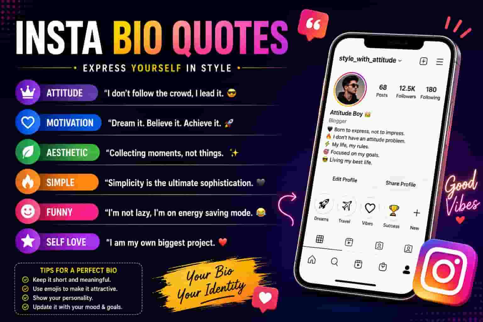 100+ Cool Insta Bio Quotes for Instagram Bio
